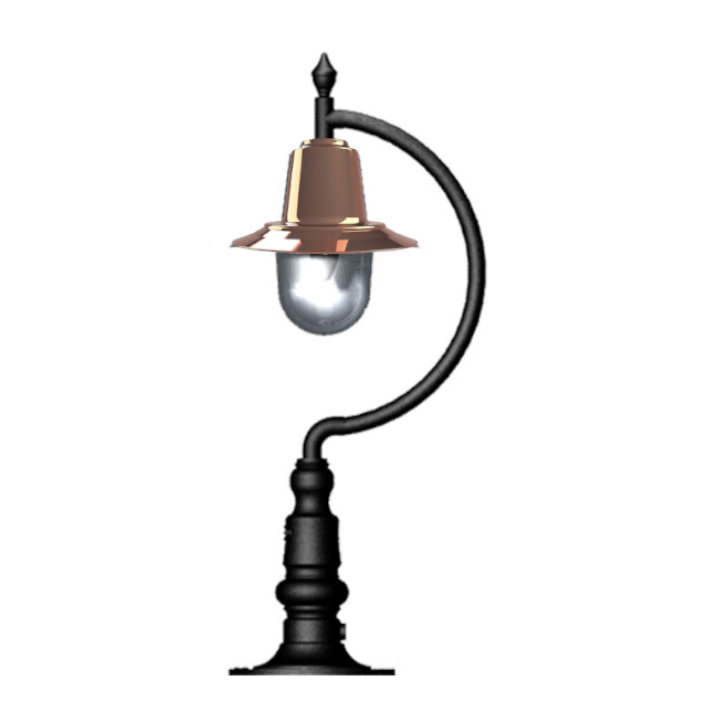 Upfield 1Lt Teardrop Pier Light - Cast Iron/Copper