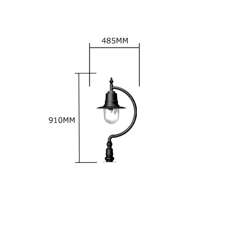 Upfield 1Lt Teardrop Narrow Pier Light - Cast Iron/Copper