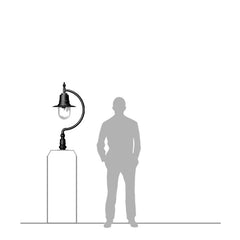 Upfield 1Lt Teardrop Narrow Pier Light - Cast Iron/Copper