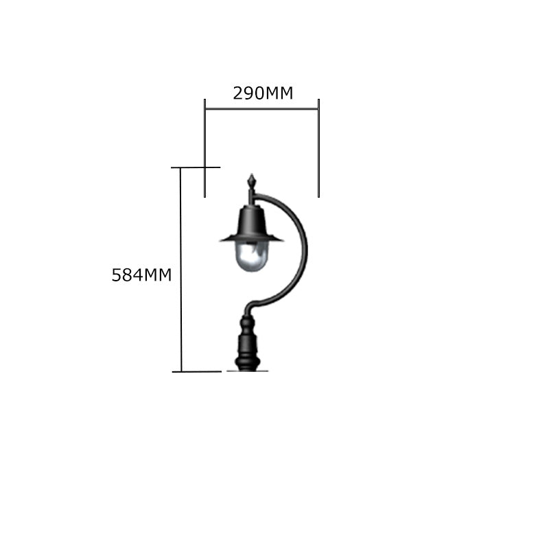 Upfield 1Lt Teardrop Pier Light - Cast Iron/Copper