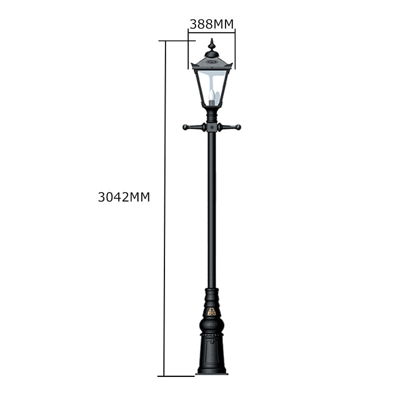 Parkdale 1Lt Lamp Post - Cast Iron