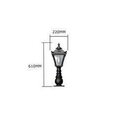 Horsham 0.6m Pedestal Light - Cast Iron