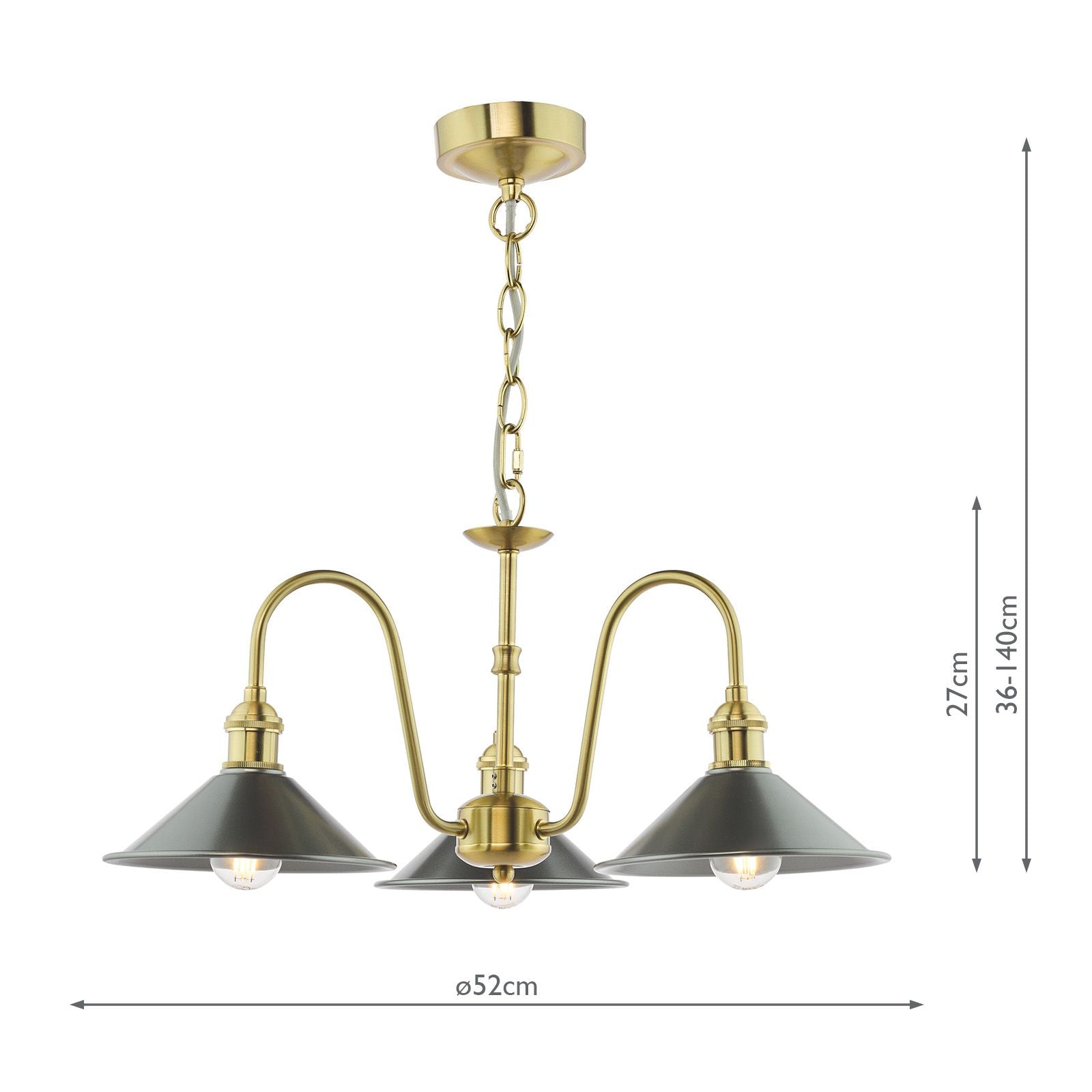 Hadano 3 Light Ceiling Light- Various Finishes