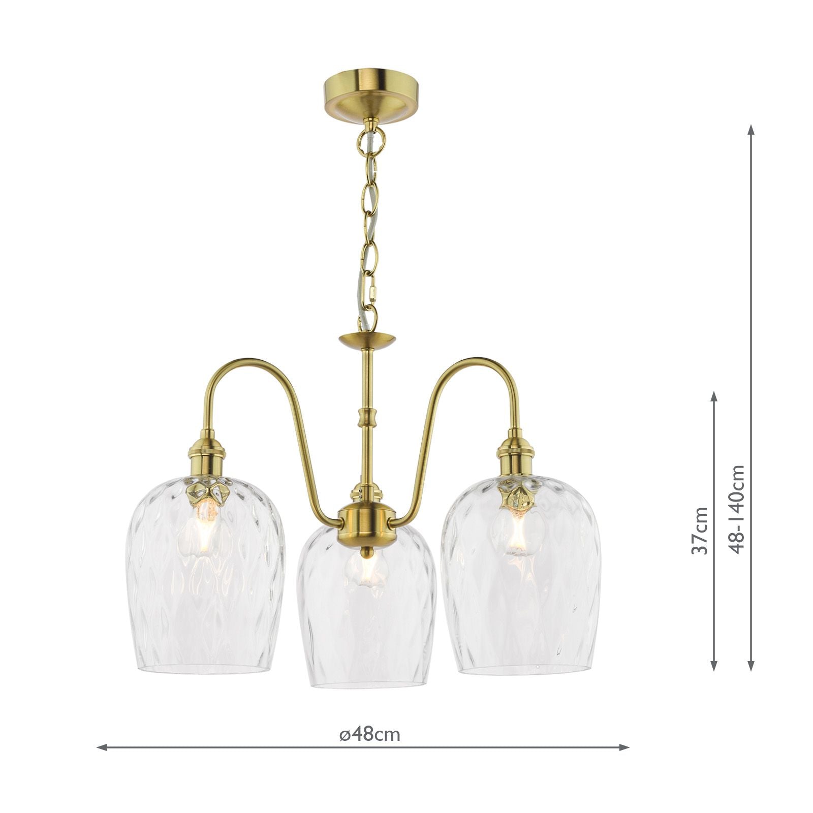 Hadano 3 Light Ceiling Light- Various Finishes