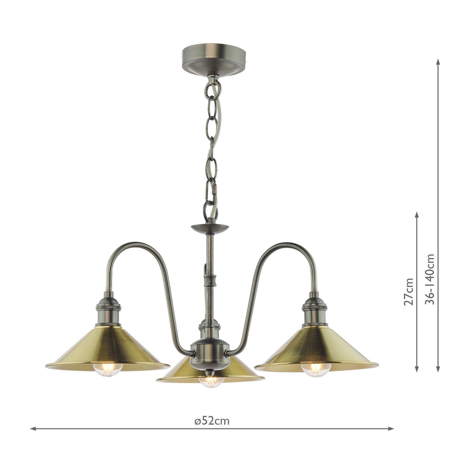 Hadano 3 Light Ceiling Light- Various Finishes