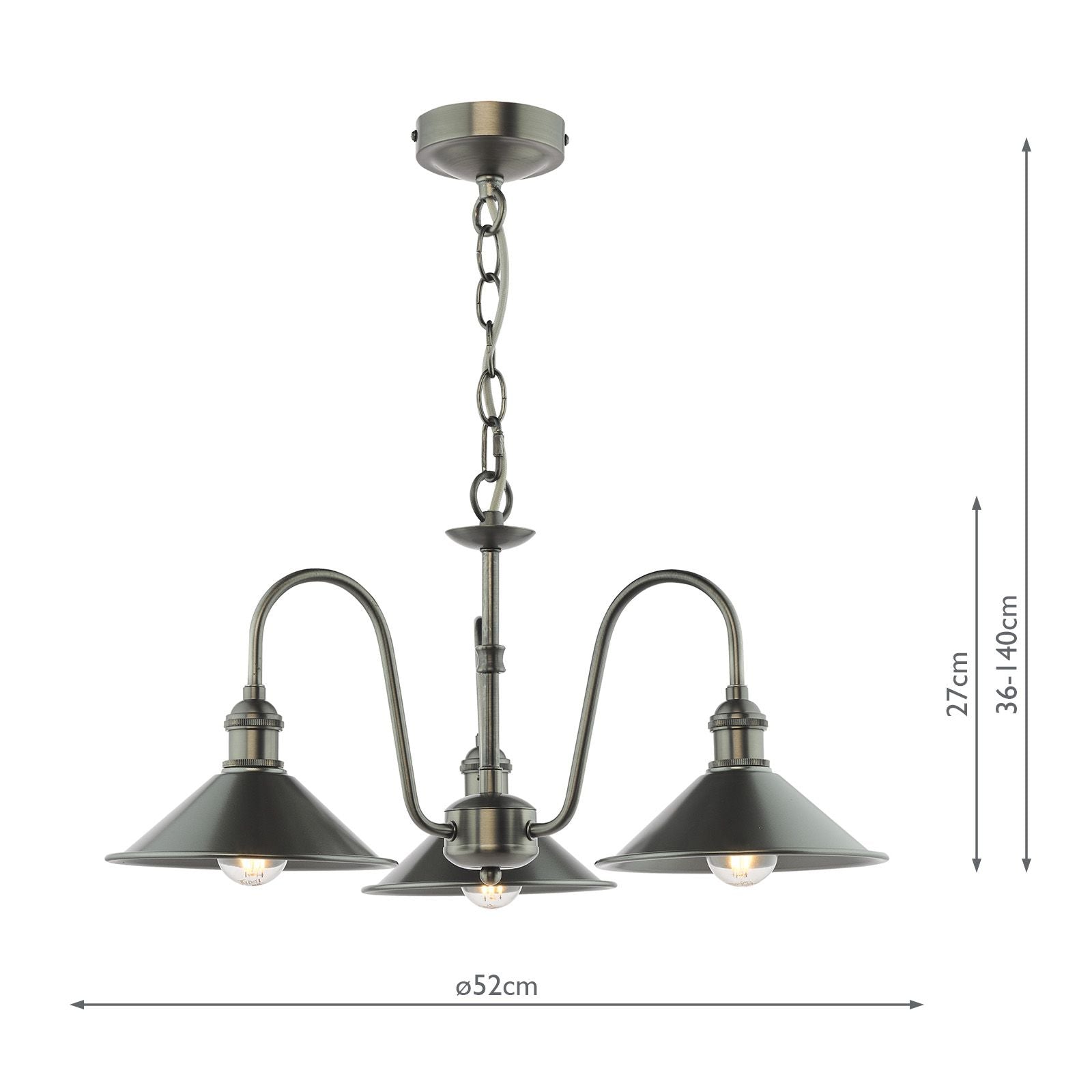 Hadano 3 Light Ceiling Light- Various Finishes
