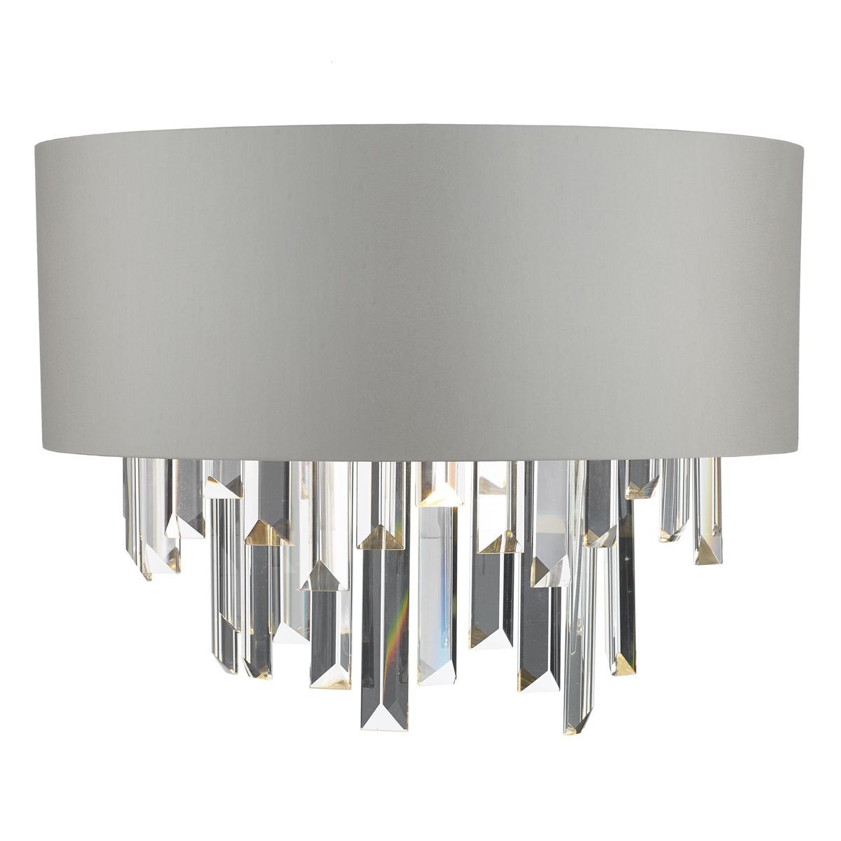 Dar Halle Double Wall Light - Grey & Crystal Finish, IP20