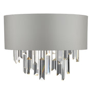 Dar Halle Double Wall Light - Grey & Crystal Finish, IP20