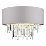 Dar Halle 4Lt Flush Ceiling Light - Grey & Crystal Finish, IP20