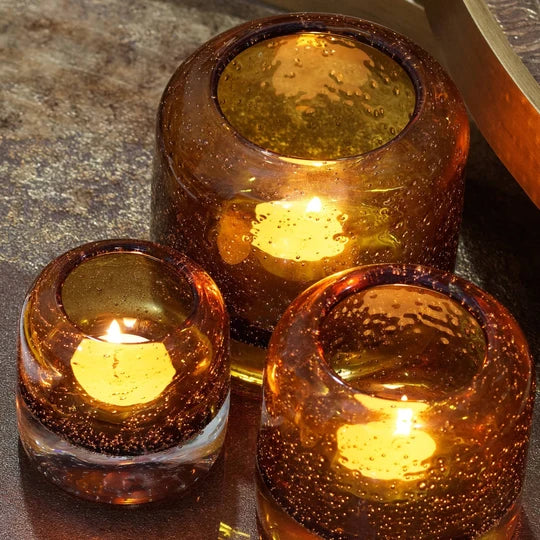 Burnt Orange Candle Holder