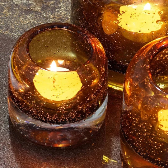 Burnt Orange Candle Holder
