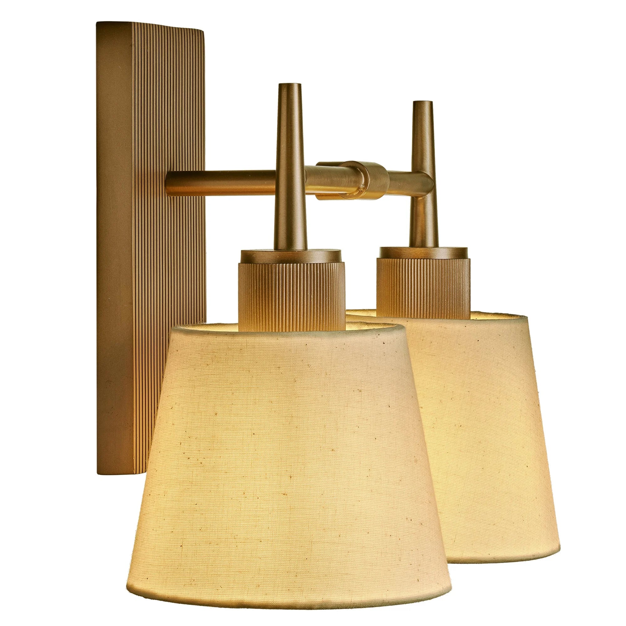 Henley Double Wall Light - Natural Cotton Shade