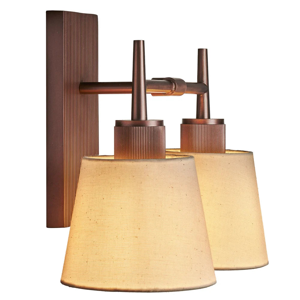 Henley Double Wall Light - Natural Cotton Shade
