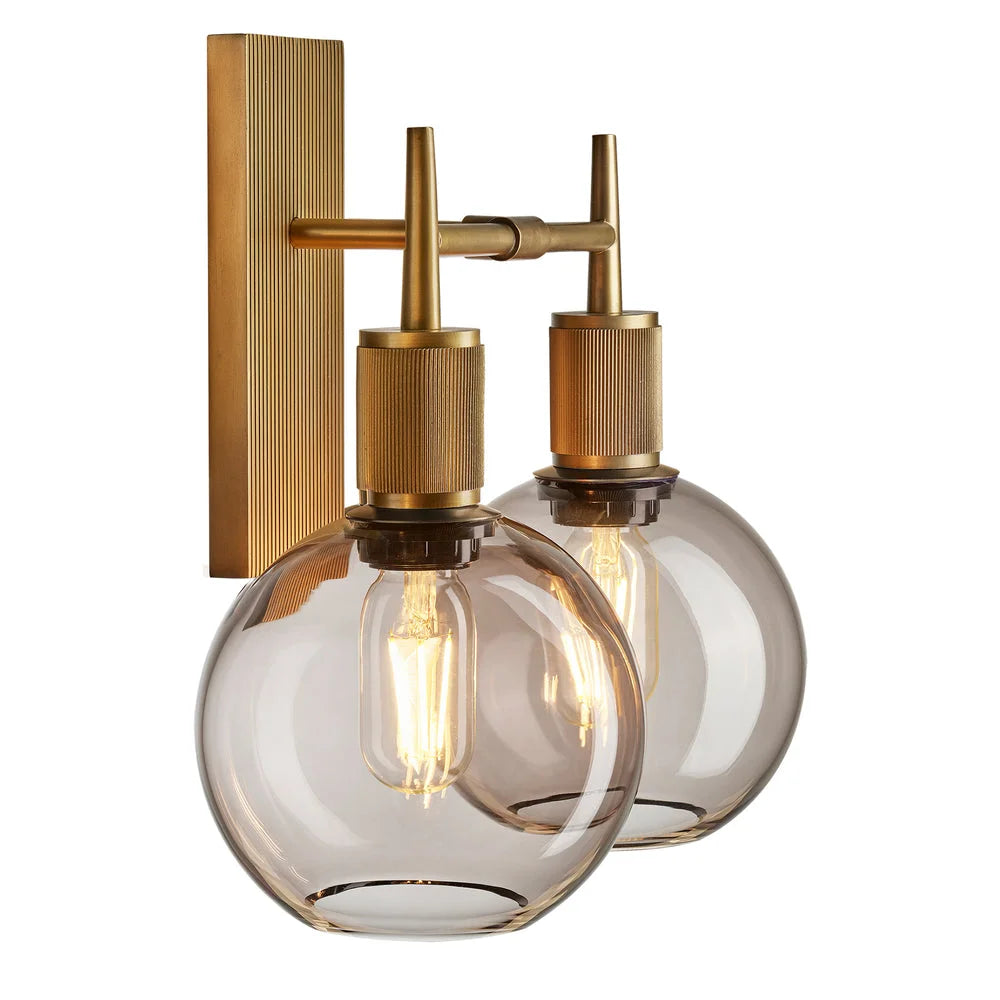 Henley Mocha Glass Double Wall Light -Various Finishes