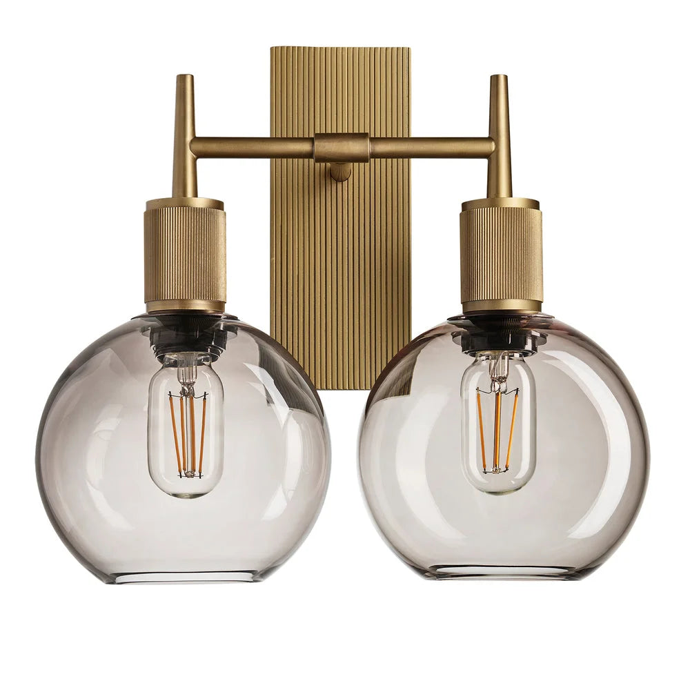 Henley Mocha Glass Double Wall Light -Various Finishes