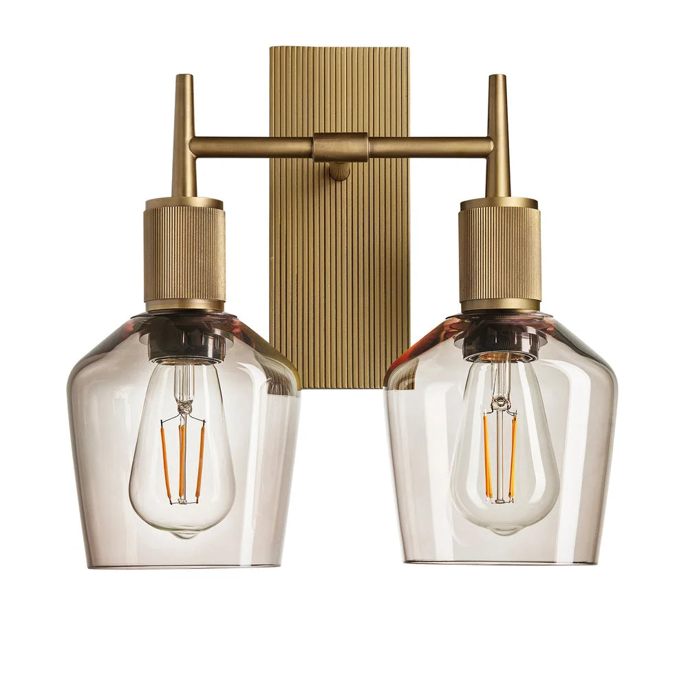 Henley Mocha Glass Double Wall Light -Various Finishes