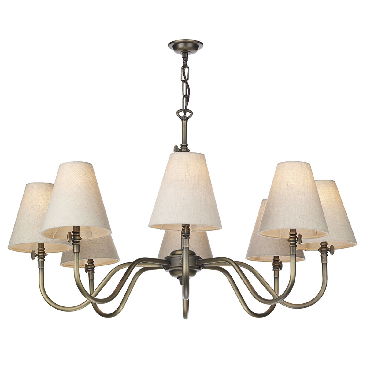 David Hunt Hicks 5/8Lt Centre Ceiling Light Antique Brass