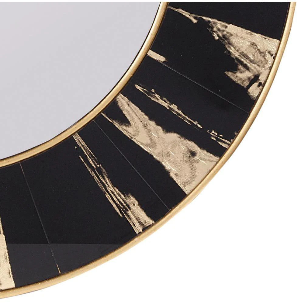 Vesna Round Mirror - Black & Gold Finish
