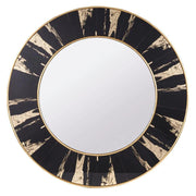 Vesna Round Mirror - Black & Gold Finish