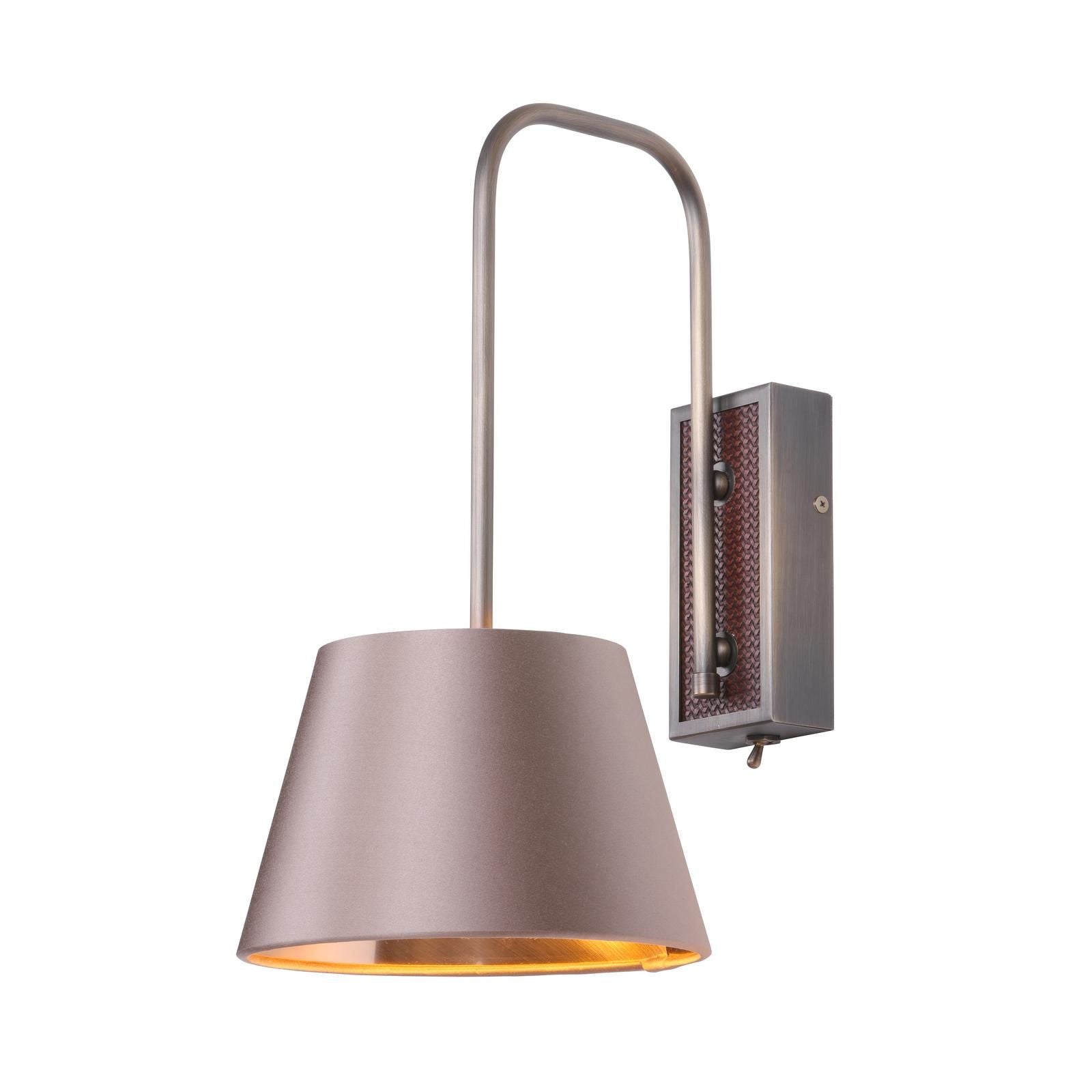 Hudson Wall Light- Antique Brass and Brown Bracket Only