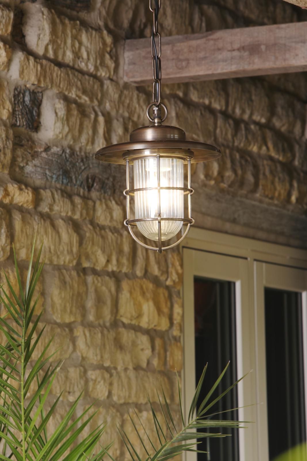 Humber Outdoor Pendant  IP44- Antique Brass/ Natural Brass