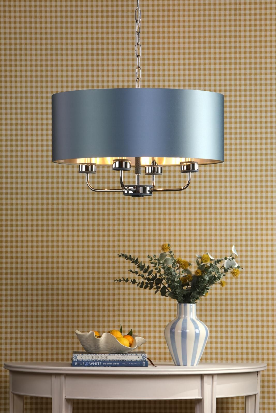 Hunter 4 Light Shadelier- Polished Chrome With Bespoke Shade