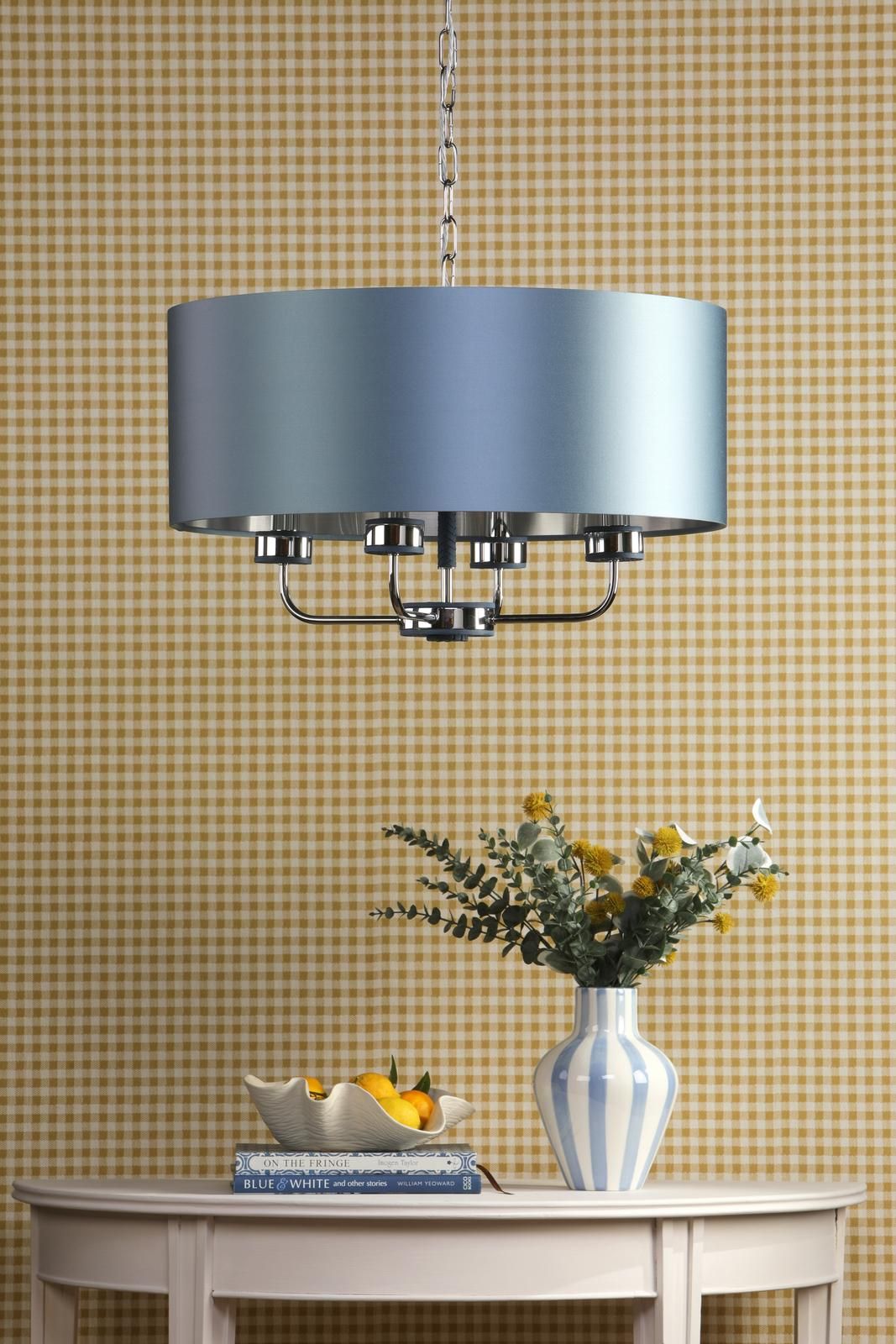 Hunter 4 Light Shadelier- Polished Chrome With Bespoke Shade