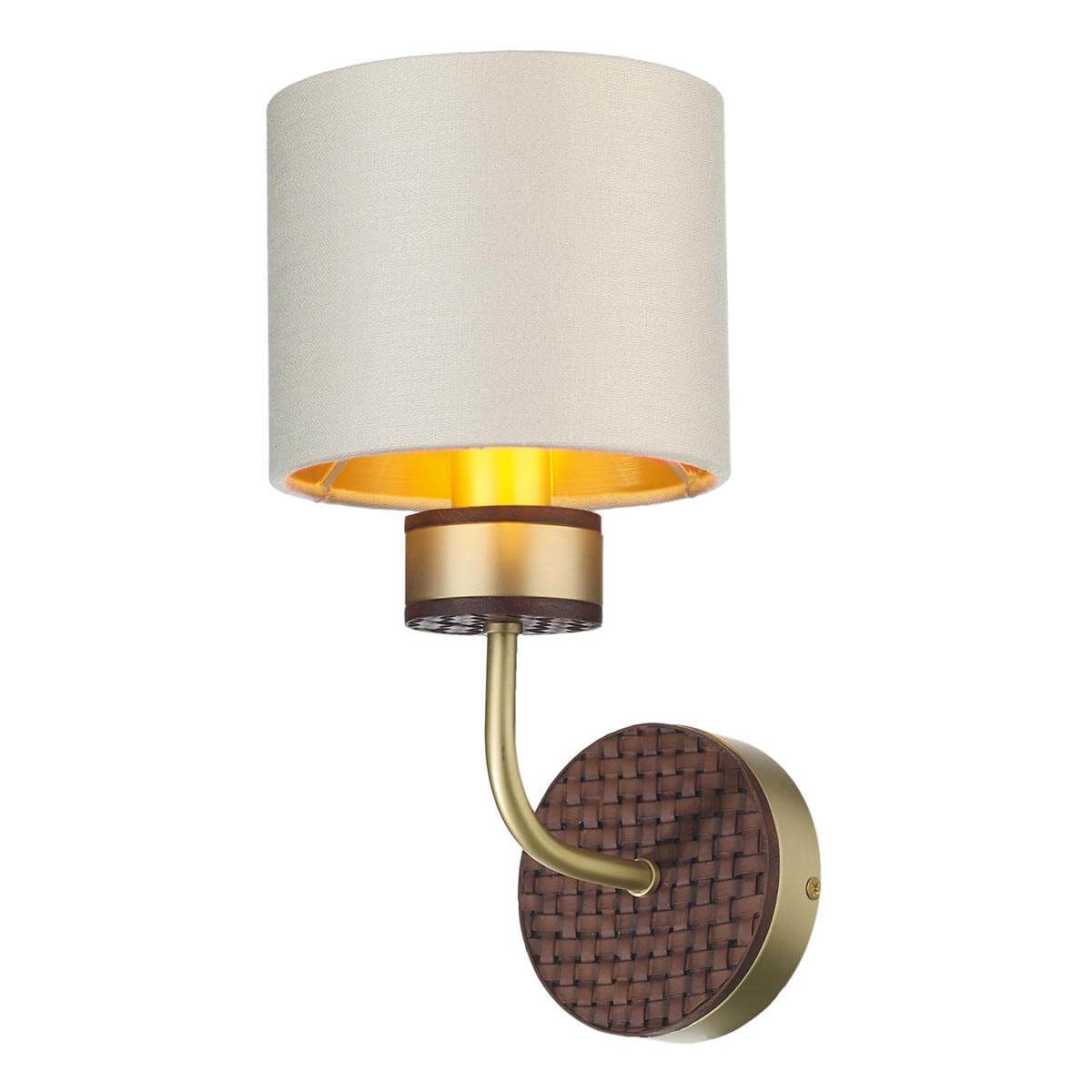 Hunter Single/Double Wall Light in Butter Brass with Leather Effect
