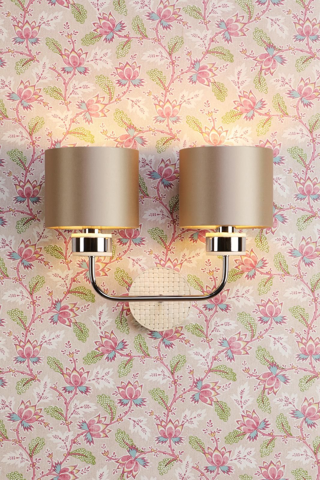 Hunter 2 Light Wall Light- Polished Chrome With Bespoke Shade