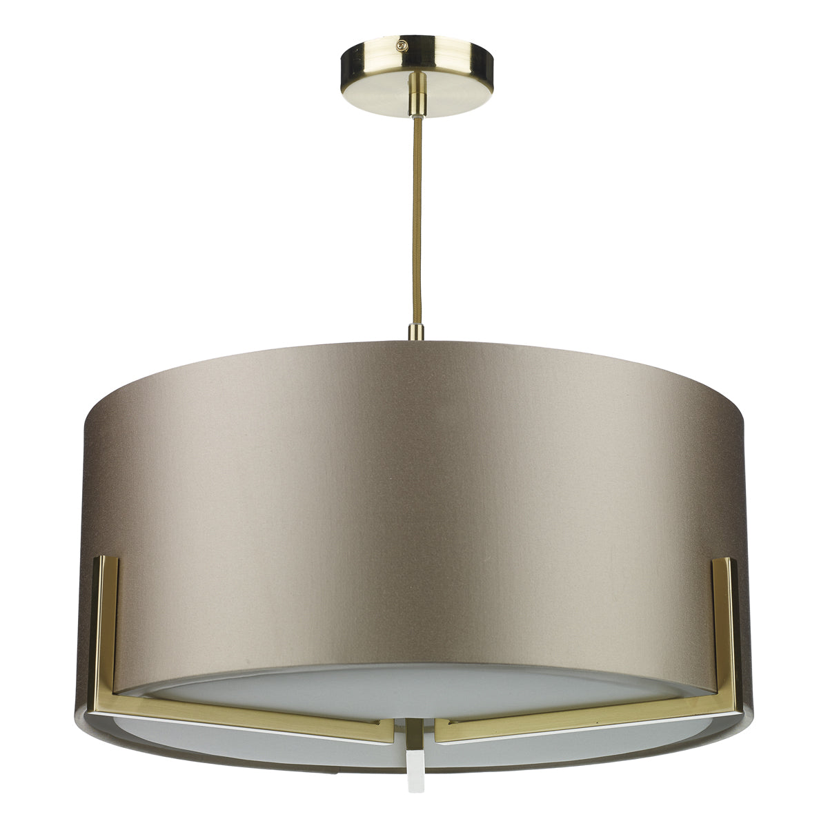 Huxley 3 Light Pendant Satin Gold/Satin Chrome With Bespoke Shade E27