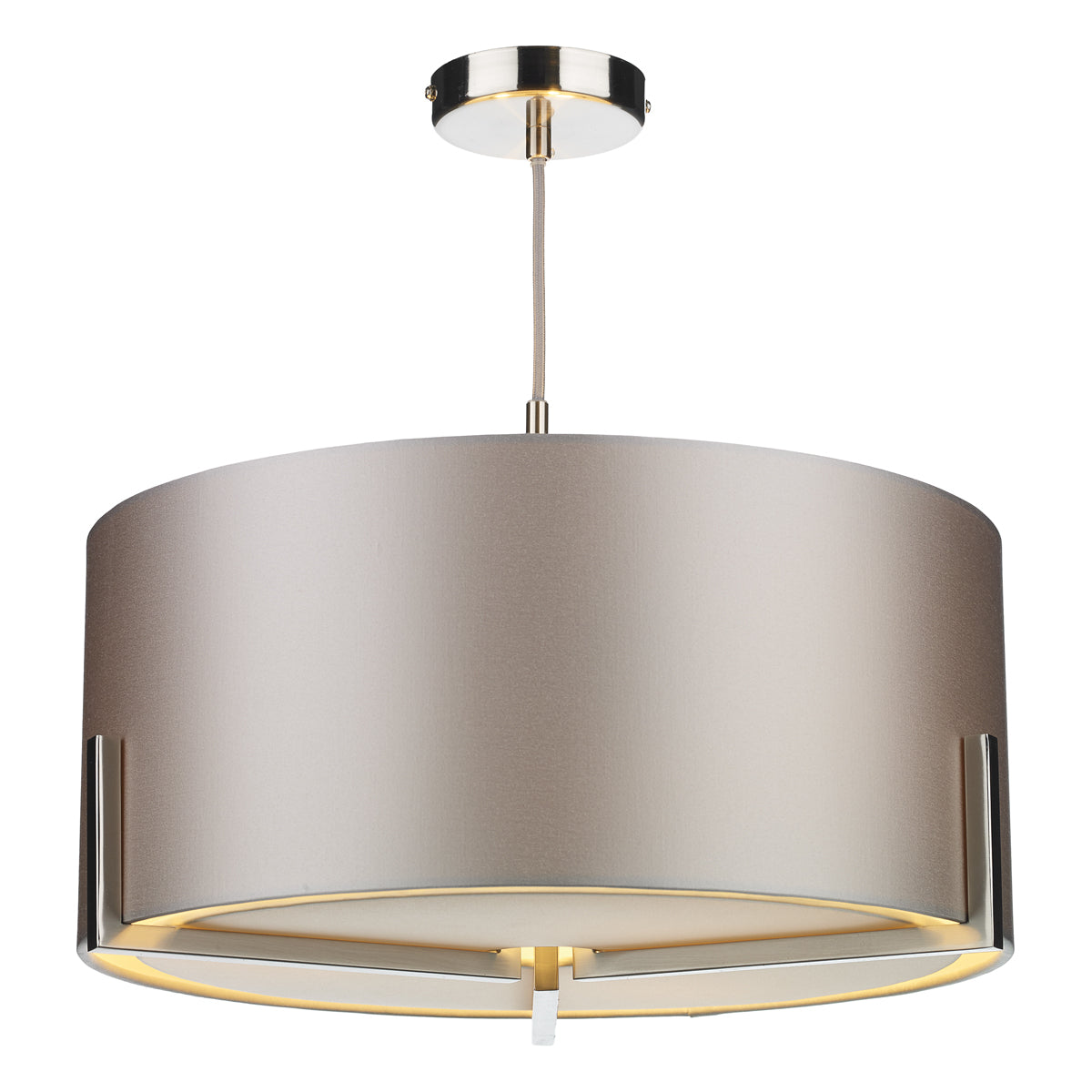 Huxley 3 Light Pendant Satin Gold/Satin Chrome With Bespoke Shade E27