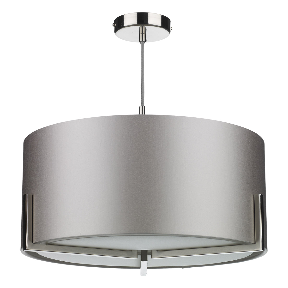 Huxley 3 Light Pendant Satin Gold/Satin Chrome With Bespoke Shade E27