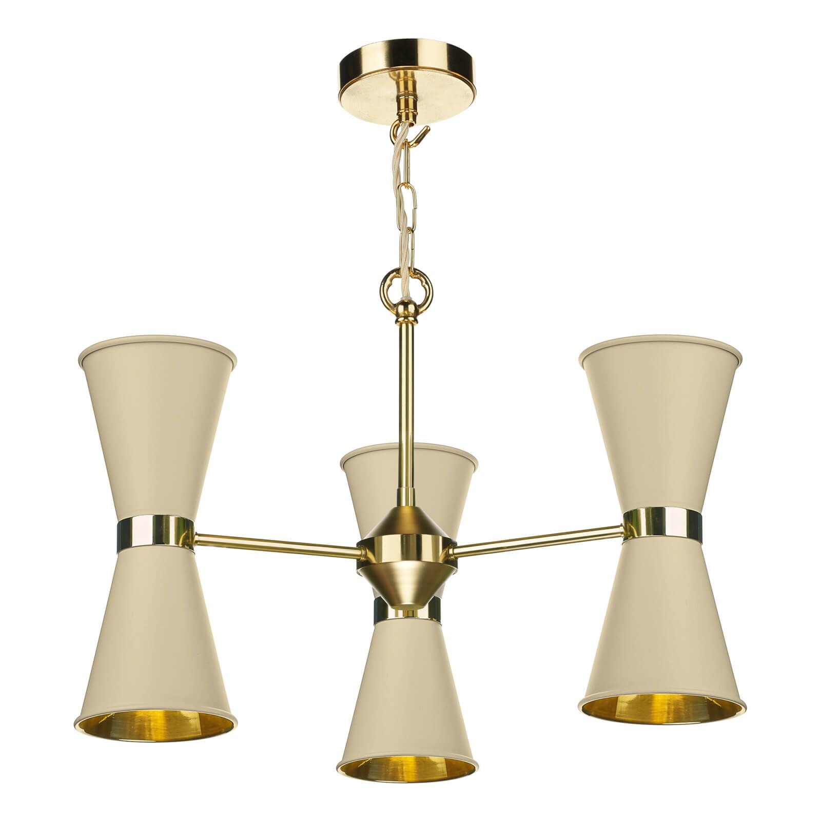 David Hunt Hyde 6/12Lt T Multi-Arm Pendant Complete with Bespoke Metal Shade