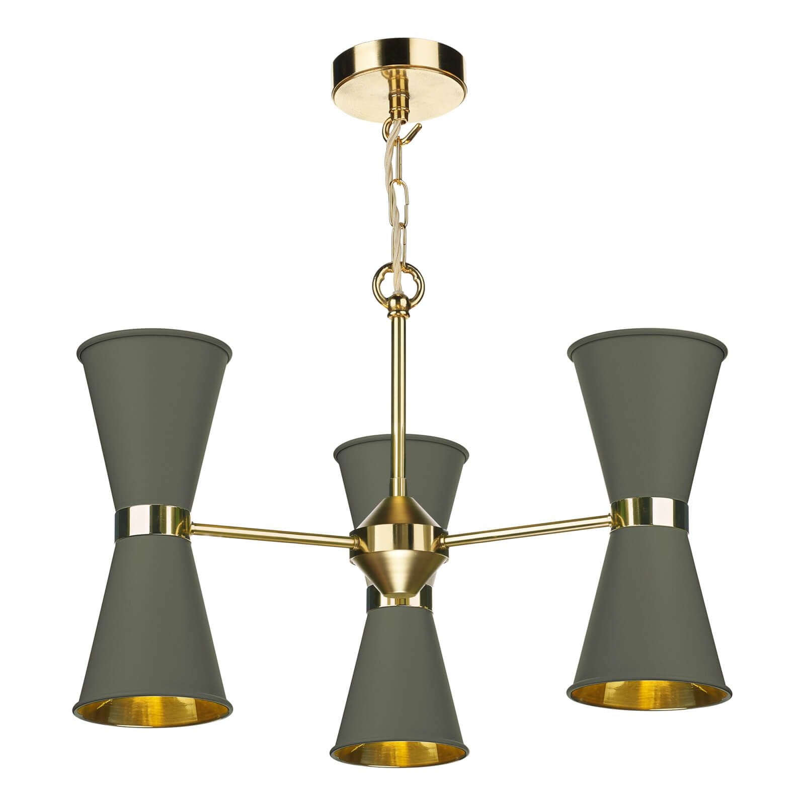 David Hunt Hyde 6/12Lt T Multi-Arm Pendant Complete with Bespoke Metal Shade