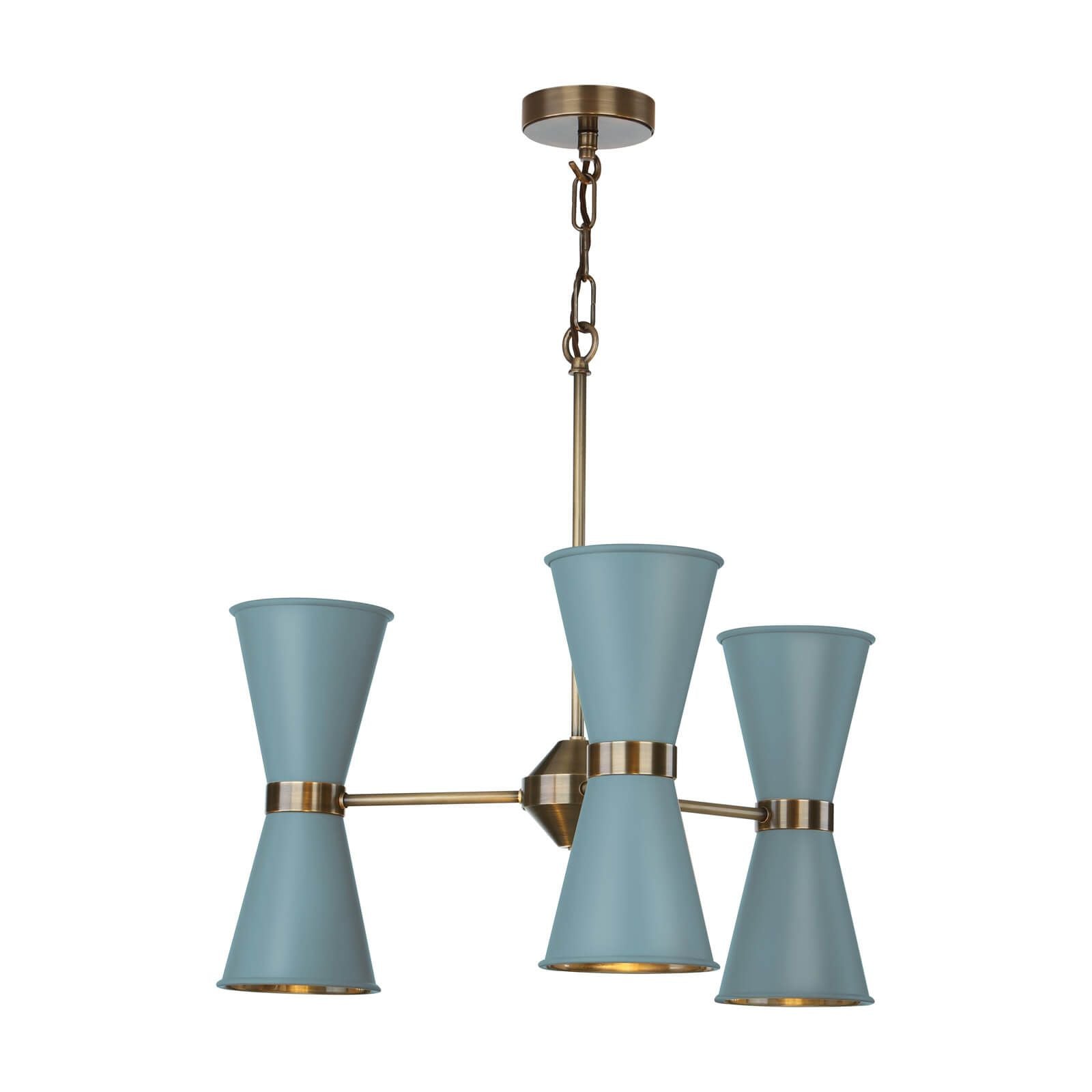 David Hunt Hyde 6/12Lt T Multi-Arm Pendant Complete with Bespoke Metal Shade
