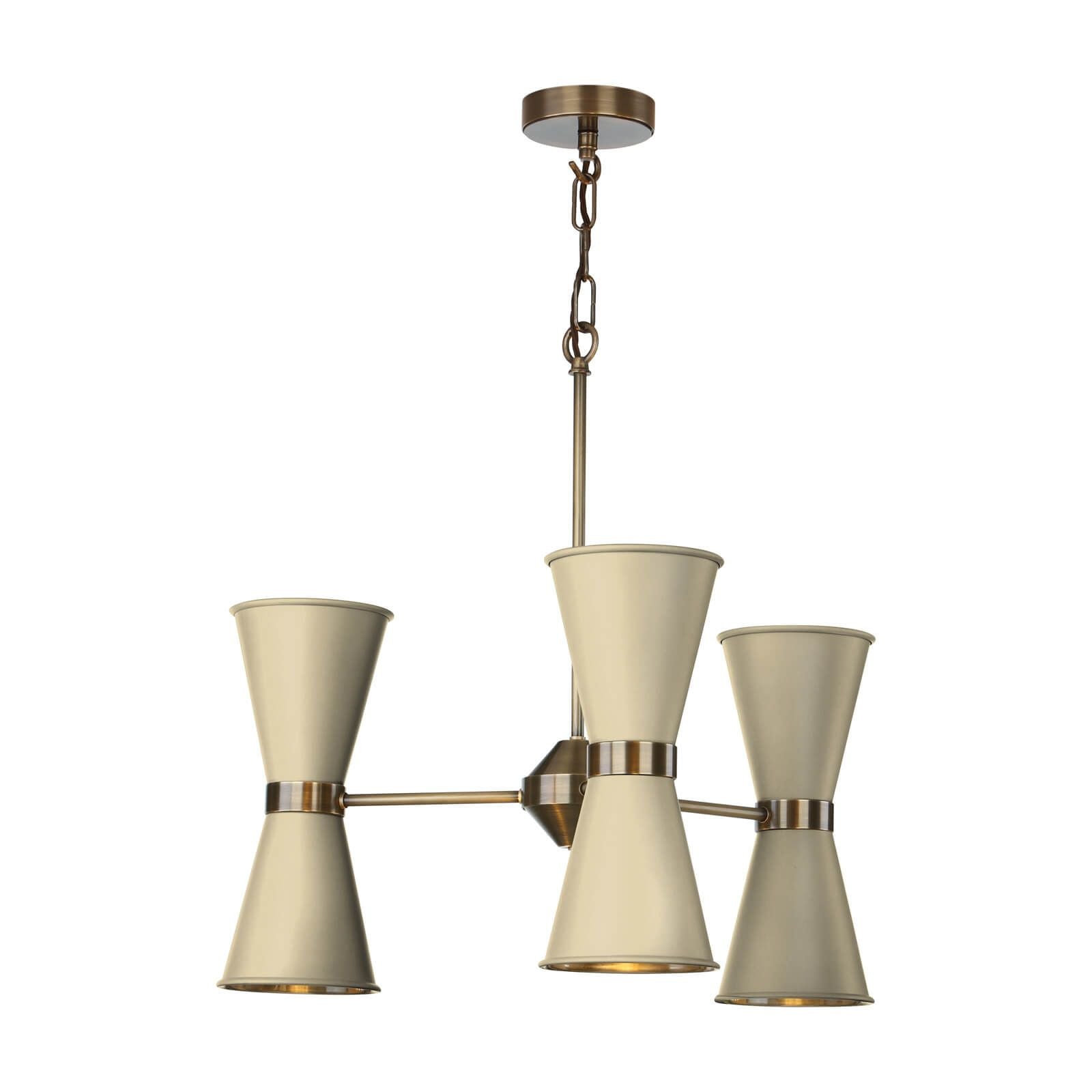 David Hunt Hyde 6/12Lt T Multi-Arm Pendant Complete with Bespoke Metal Shade