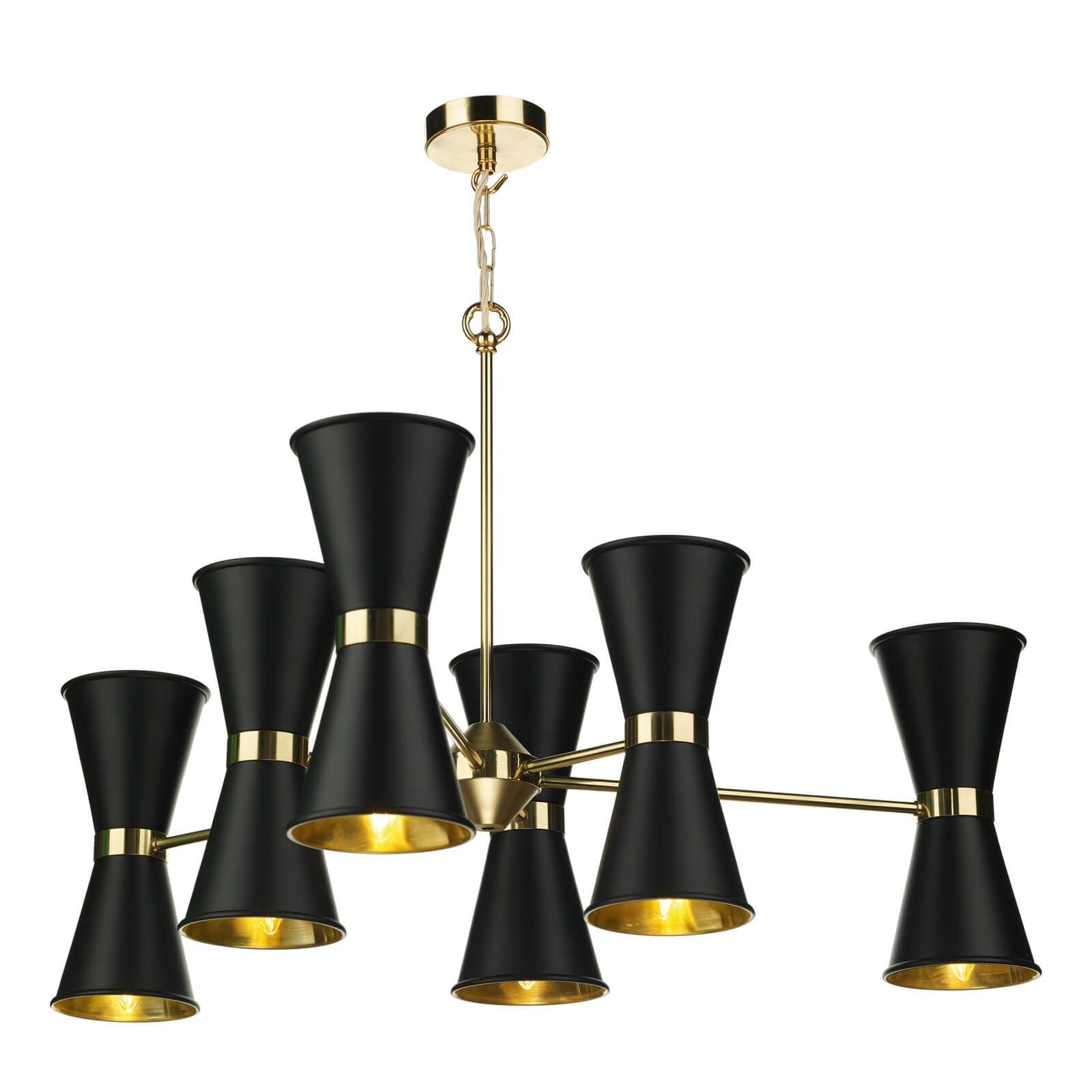 David Hunt Hyde 6/12Lt T Multi-Arm Pendant Complete with Bespoke Metal Shade
