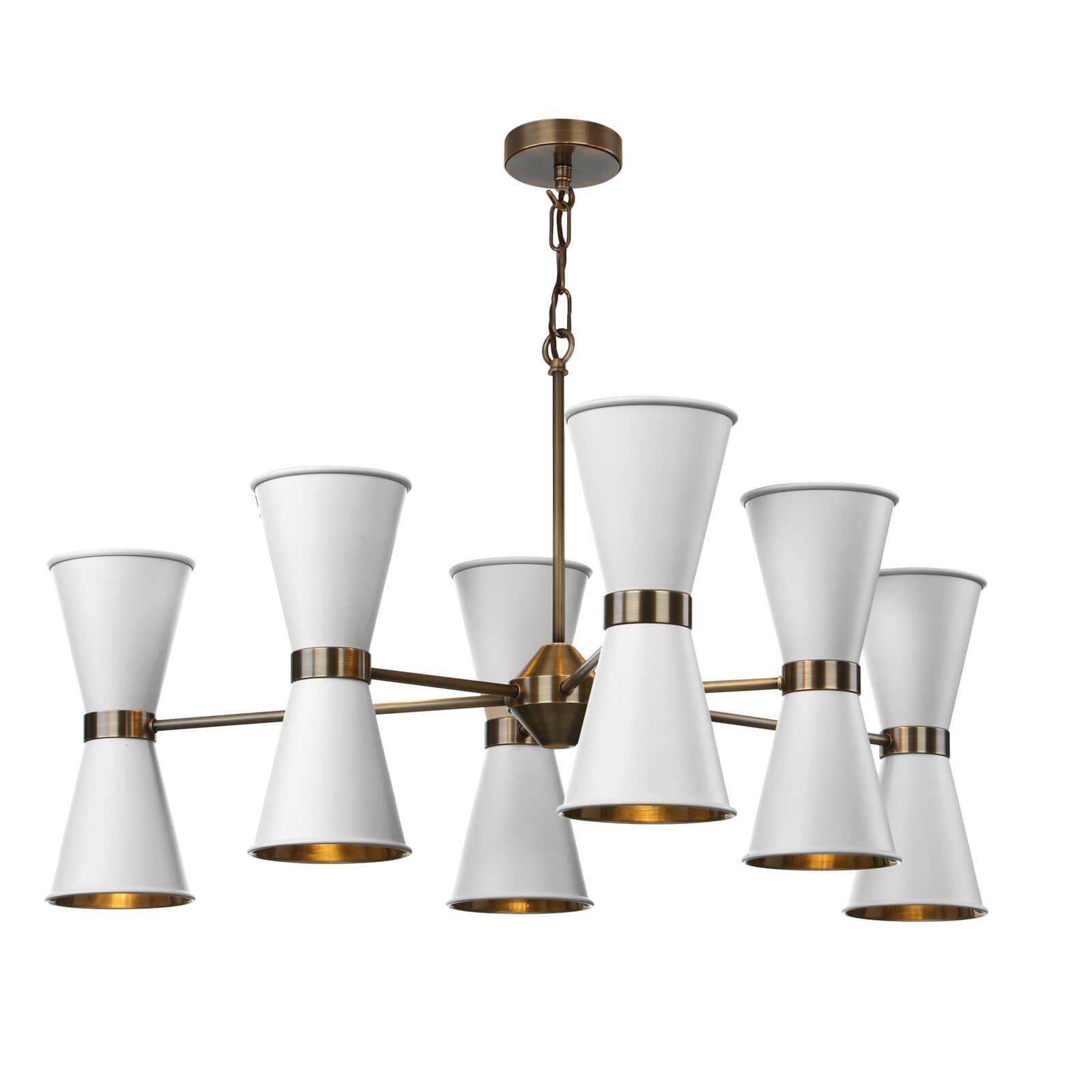 David Hunt Hyde 6/12Lt T Multi-Arm Pendant Complete with Bespoke Metal Shade