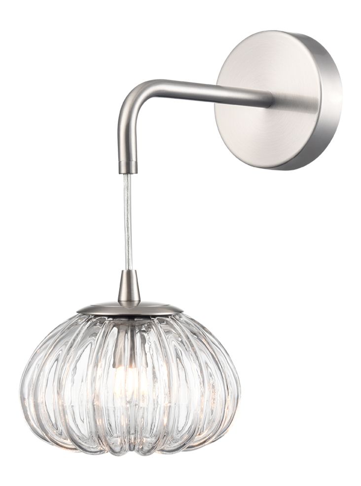 Harvest 1lt Wall Light- Aged Brass/ Satin Nickel