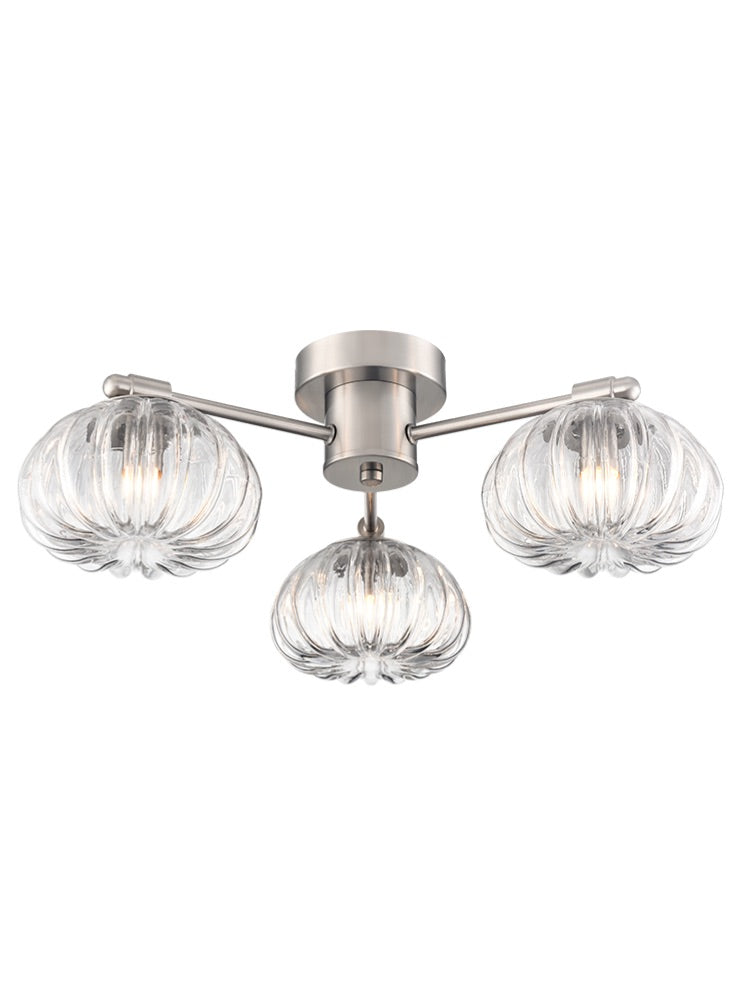 Harvest 3/5Lt Flush Ceiling Light- Aged Brass/ Satin Nickel Finishes