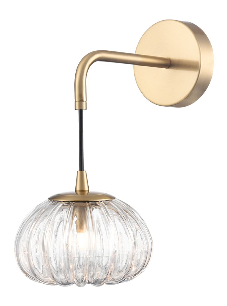 Harvest 1lt Wall Light- Aged Brass/ Satin Nickel