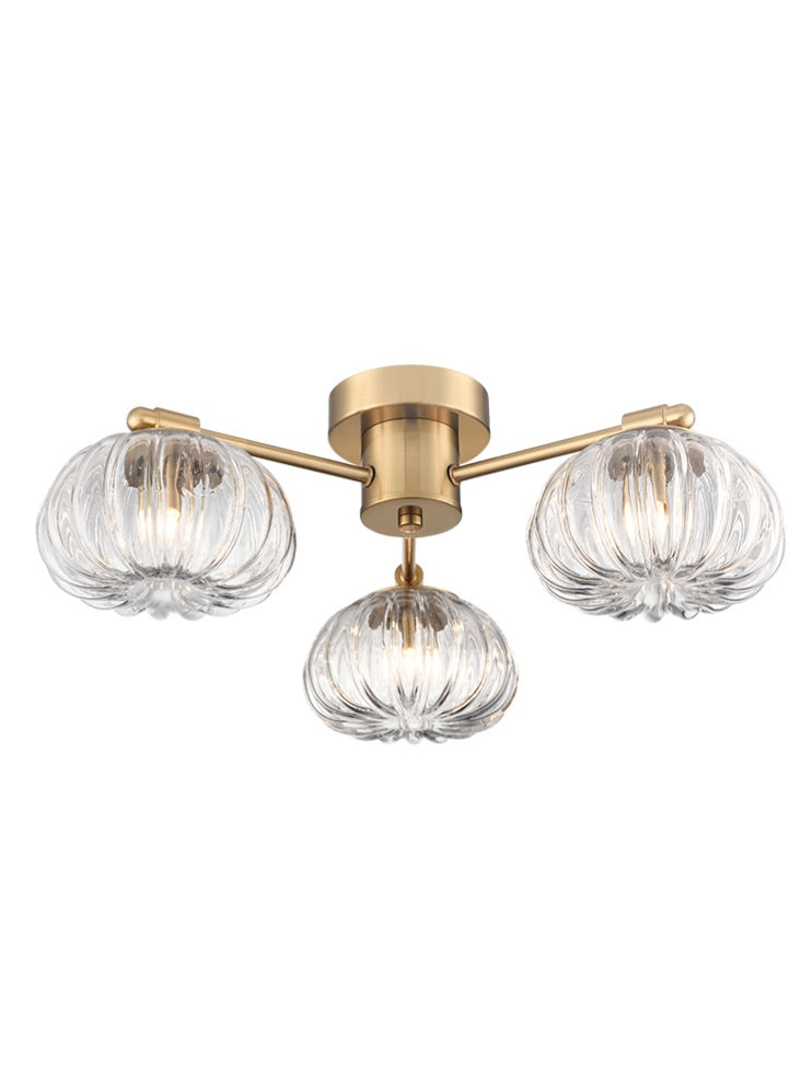 Harvest 3/5Lt Flush Ceiling Light- Aged Brass/ Satin Nickel Finishes
