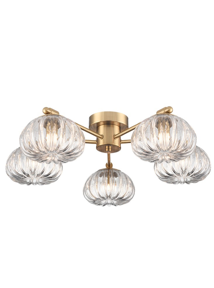 Harvest 3/5Lt Flush Ceiling Light- Aged Brass/ Satin Nickel Finishes
