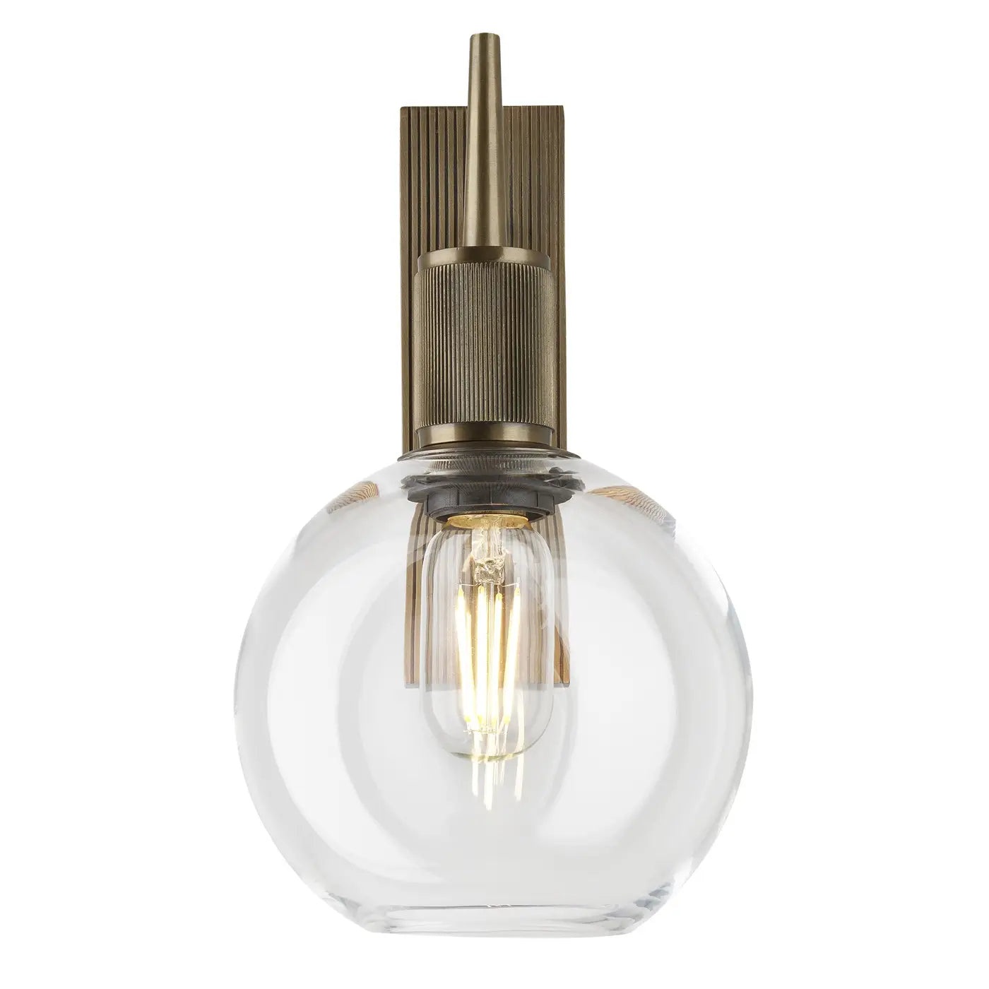 Henley Glass Globe Wall Light - Clear/ Mocha Glass