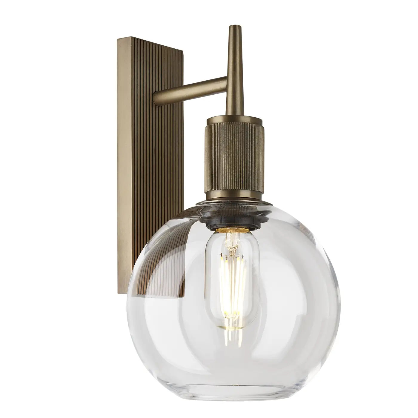 Henley Glass Globe Wall Light - Clear/ Mocha Glass