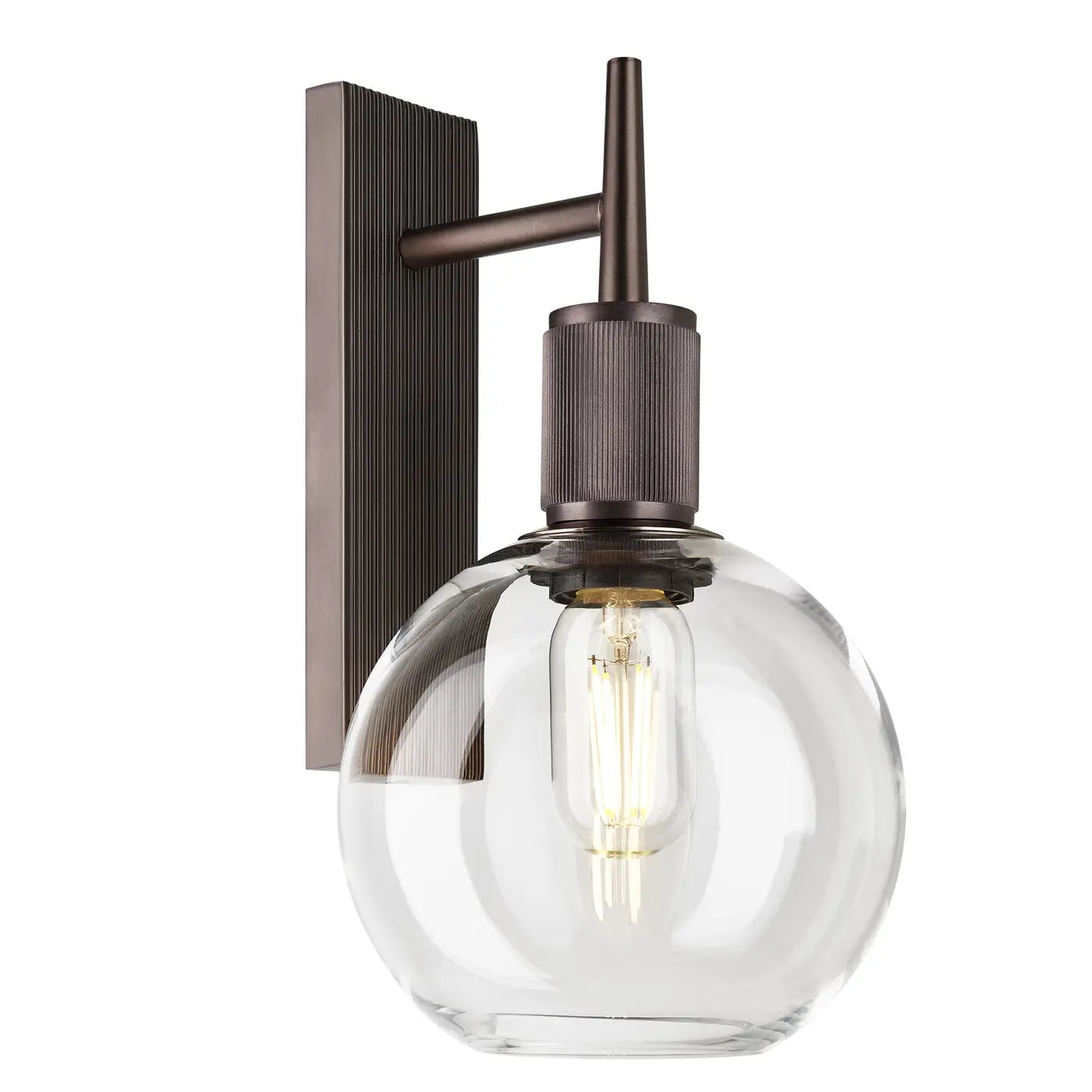 Henley Glass Globe Wall Light - Clear/ Mocha Glass
