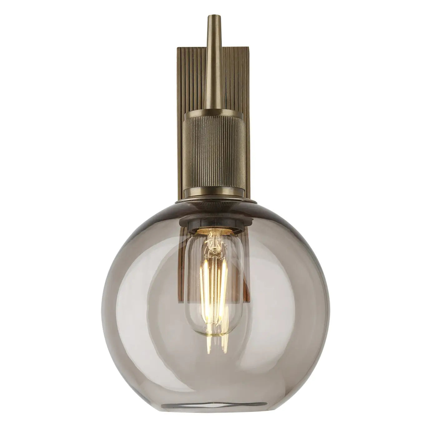 Henley Glass Globe Wall Light - Clear/ Mocha Glass