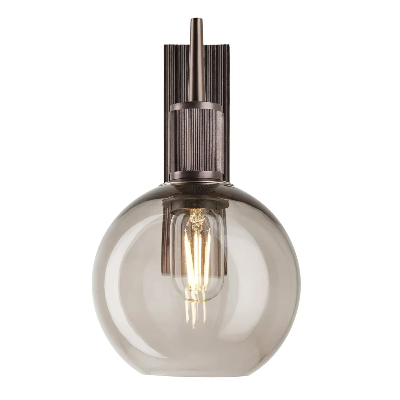 Henley Glass Globe Wall Light - Clear/ Mocha Glass