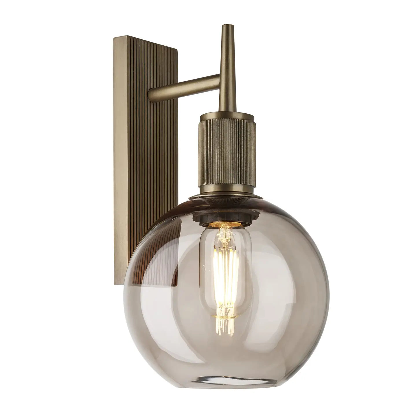 Henley Glass Globe Wall Light - Clear/ Mocha Glass