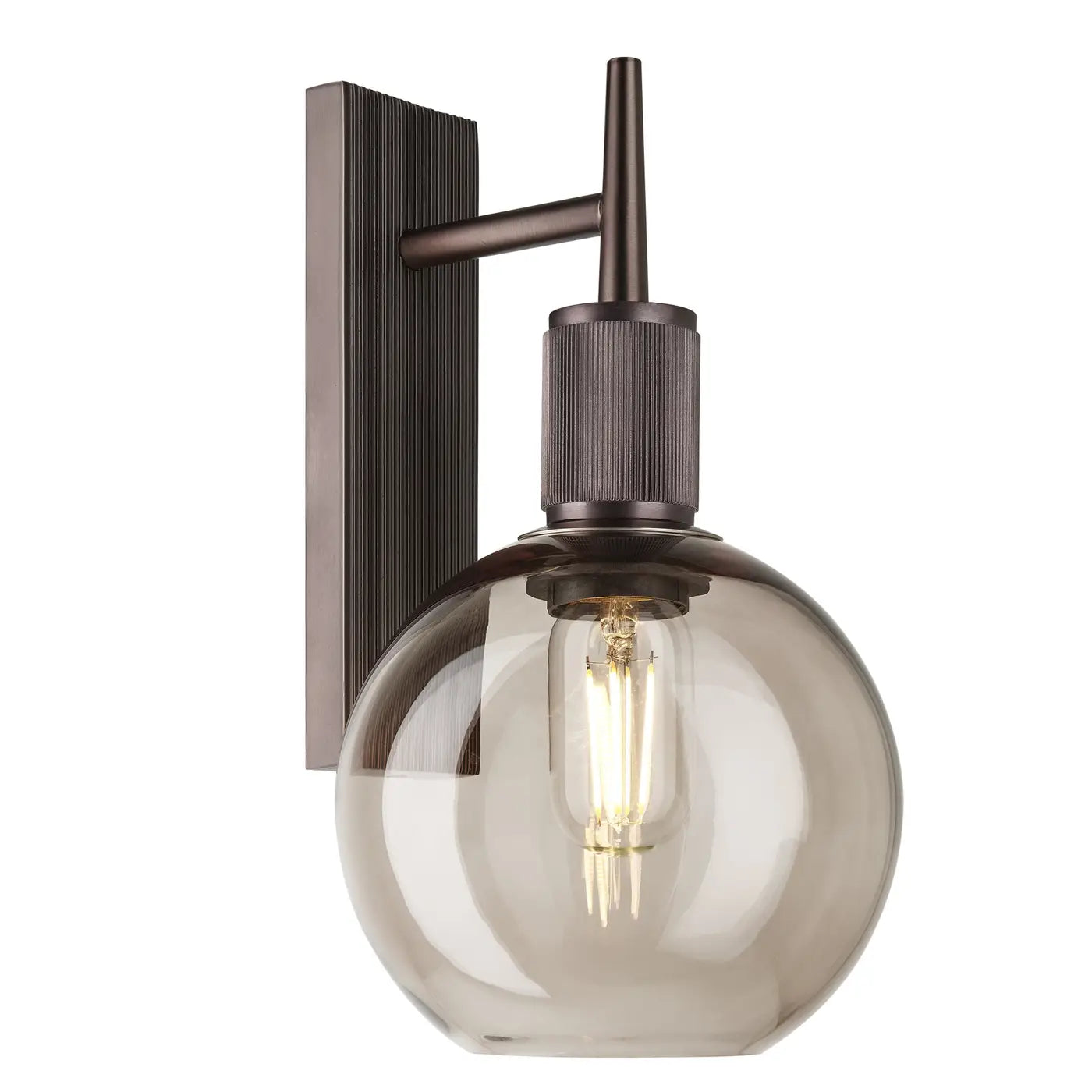 Henley Glass Globe Wall Light - Clear/ Mocha Glass